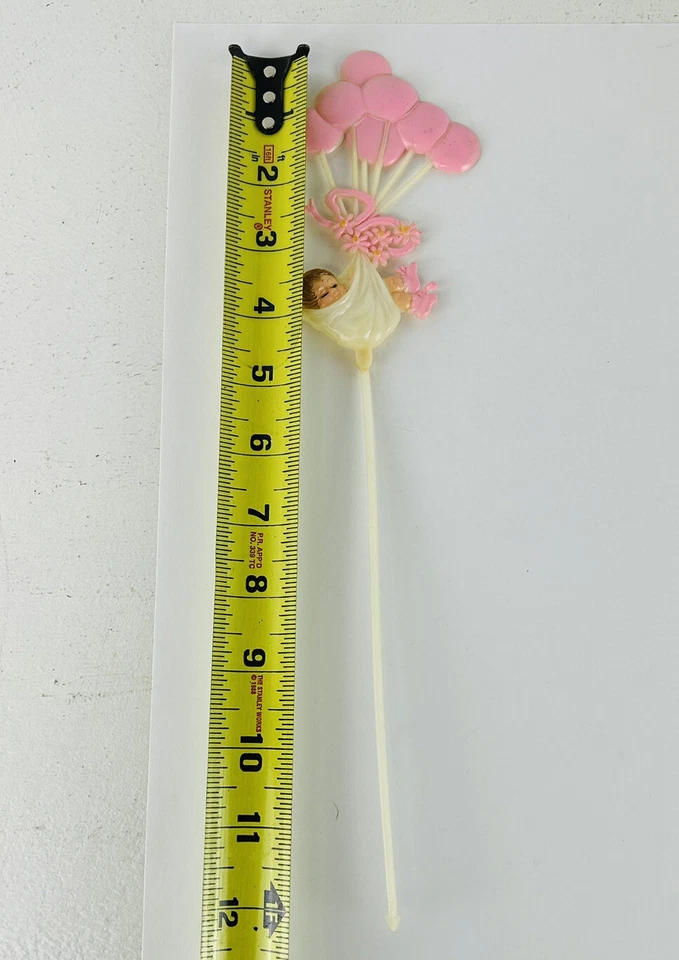 Globos rosas de plástico vintage floral Pick recién nacido bebé niña MCM  ducha nacimiento Foto 4 de 4