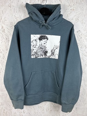 Supreme Akira FW17 Arm Hooded Sweatshirt Hoodie In Blue Size M