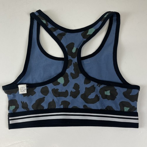 Treasure & Bond Sports Bra Girls 10 / 12 Blue Animal Print Racerback NWOT - Picture 2 of 6