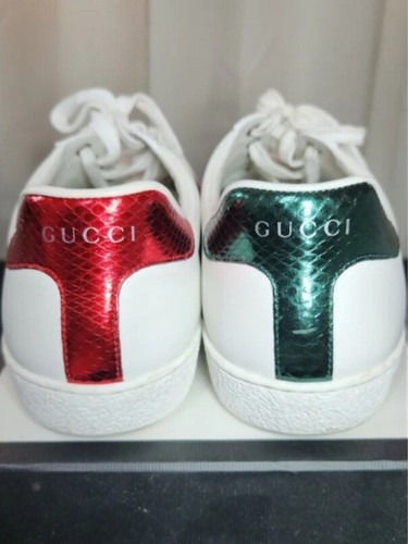 Gucci Ace Weiß Leder Turnschuhe Sneaker OVP + STAUBBEUTEL Herren UK 7,5. GEBRAUCHT - Bild 3 von 9