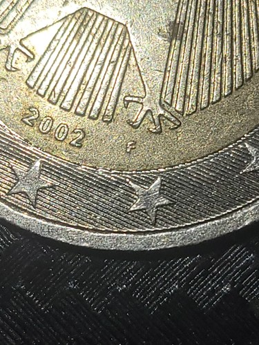 2002,2 Euro, F Mint Mark , 2 Errors coin Upsidedown Edge Letters- F Mint mark - Picture 7 of 9