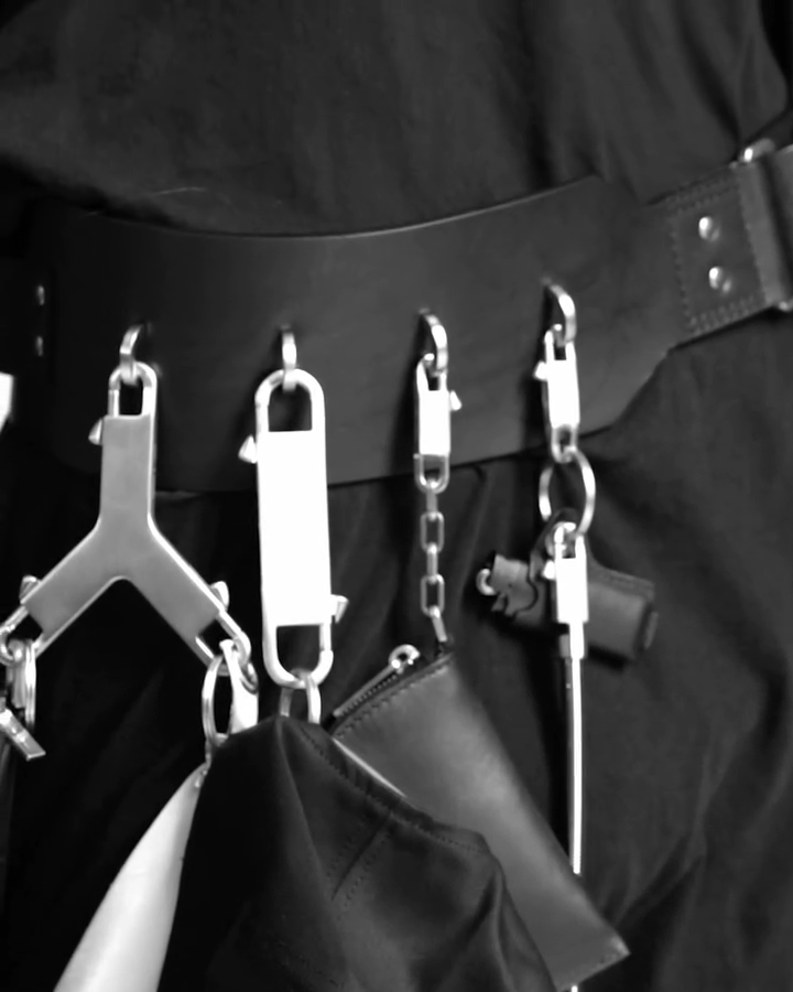 NEW* RICK OWENS RUNWAY LEATHER CARGO CERBERUS BELT SS24 LIDO