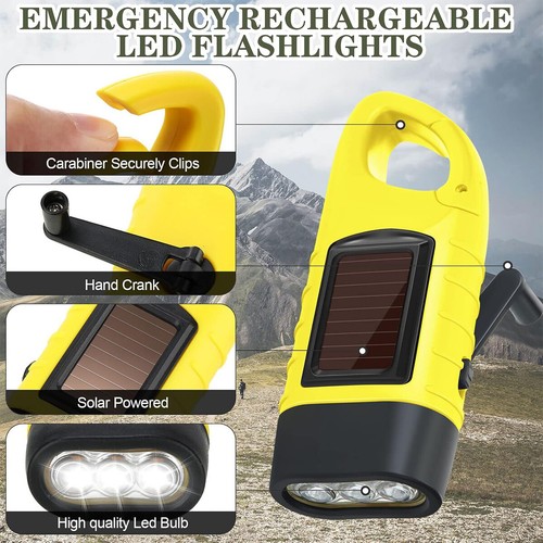 Portable Hand Crank Dynamo Solar Powered Lantern Led Light Rechargeable Camping - Picture 5 of 12