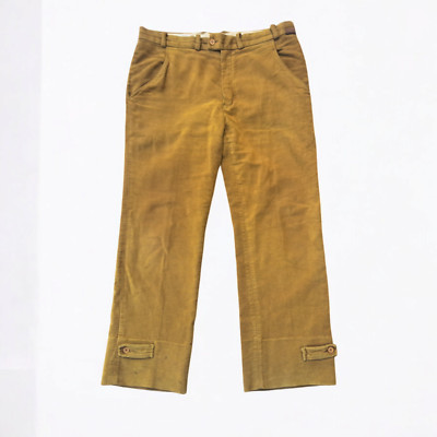 Belfe Hose Jagd Samt Vintage 90S Beige Erledigt IN Italien XL Verkürzt
