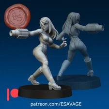 Samus Pinup Sci-Fi Miniature Dungeons and Dragons Tabletop RPGs RolePlay
