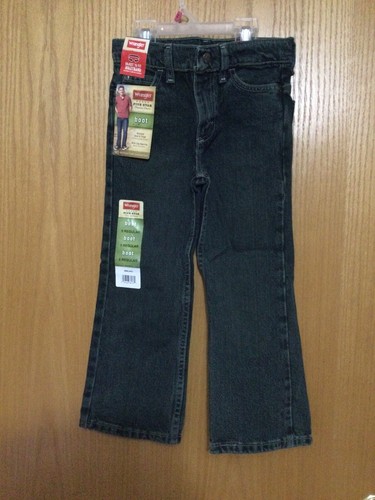 New Boys Wrangler Boot Cut Denim Jeans, Dark Rinse - Size 5 Regular