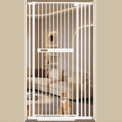 #ad 71quot; Extra Tall Cat Pet Gate 29.92 37.79quot; Wide Pressure Mounted Walk through Swin $303.99