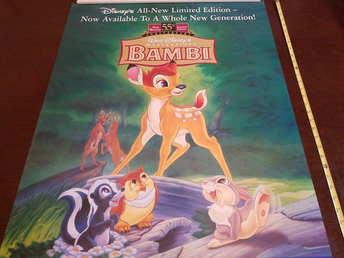 1996 original Masterpiece Bambi Movie Theater / Rental HUGE Promo Poster RARE !! - Picture 3 of 9