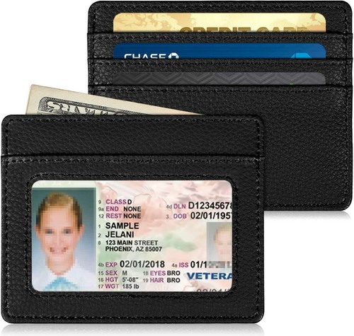 Portafoglio Uomo Slim Pelle Bifold RFID Porta Carte di Credito ID Tasca Borsetta - Foto 35 di 39