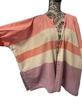 Roffe Multicolored Striped Kimono Wrap Cover-up Open Front Nwot