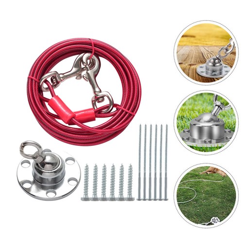 Draht Seil Stake Für Hunde Welpen Hof Leine Große Hund Swivel Hund Ketten - Bild 2 von 12