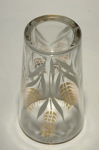 3 Mid Century Gold and White Wheat Drinking Glasses 5'' Tall - Picture 8 of 8