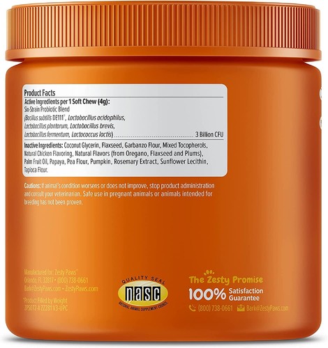Zesty Paws Probiotic Bites for Dogs with Natural Digestive Enzymes 90 Soft Chews - Picture 19 of 37