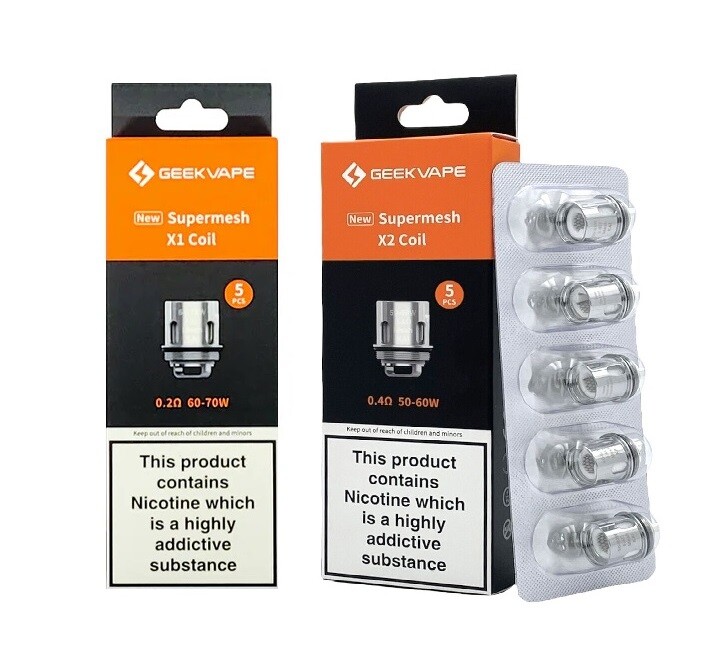 GEEKVAPE SUPERMESH COILS, X1, X2, IM1 0.2Ω, 0.4Ω fr Shield, Aero, Cerberus 