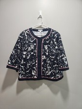 Dress Barn Women's Black White Zippered Blazer/Jacket- Size 18/20