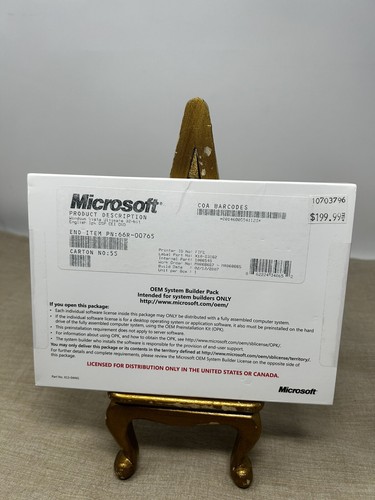Microsoft Windows Vista Ultimate 32-Bit OEM Builder Pack, Factory Sealed - Picture 5 of 5