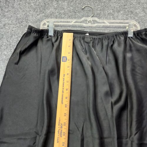 NEW Old Navy Elastic Waist High-Waisted Satin Midi Slip Skirt Slit Black XL Tall - Picture 9 of 16