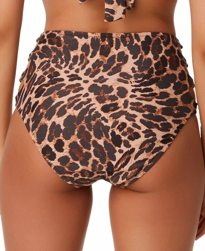 Bar III NATURAL Beach Cheetah Printed High Rise Bikini Swim Bottom Size Large - Picture 2 of 4
