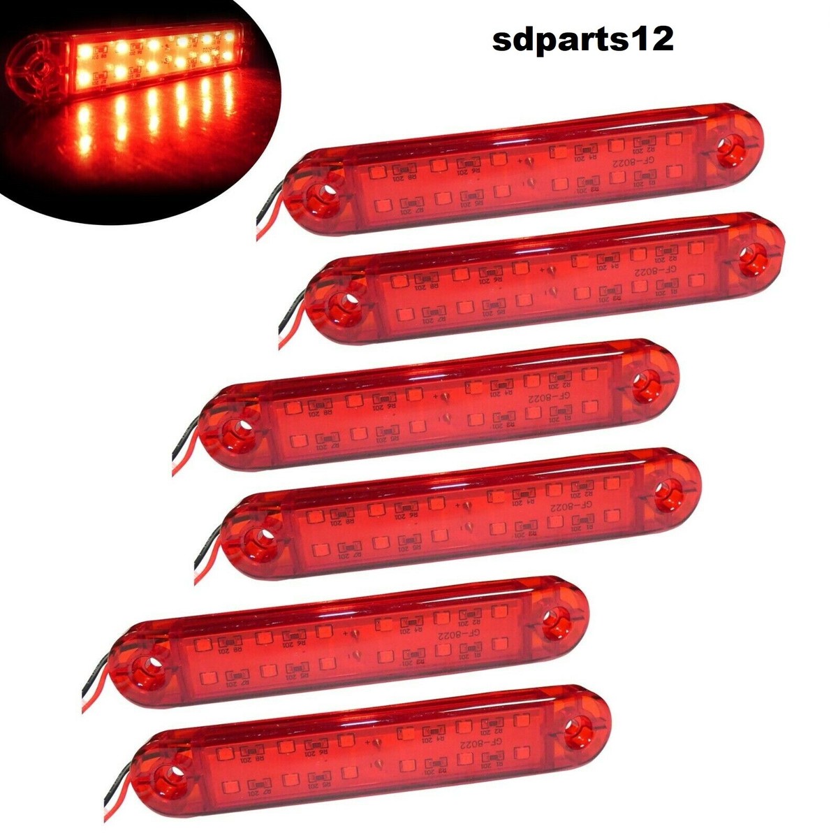 2 Luci Di Posizione LED 12V/24V NWpangu - Rosse/Bianche Per Camion, Rimorchio, Furgoni, Impermeabili - Foto 3