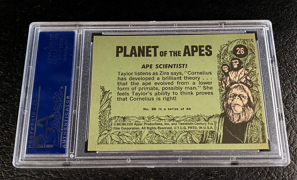 PSA 9 1969 Planet Of The Apes #26 Ape Scientist Cornelius Movie Mint Card Topps - Image 2 of 2