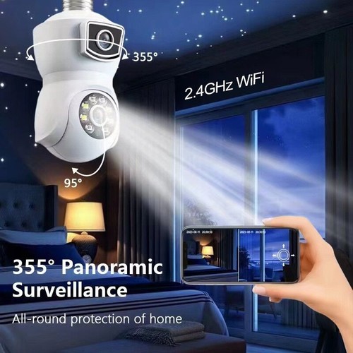 E27 Bulb WiFi Camera PTZ Dual lens Motion Detection IR Night Vision IP camera - Picture 30 of 82
