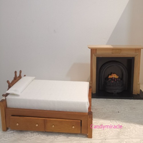 Maßstab 1:12 Puppenhaus Miniatur Mini-Möbel Einzel Bett Kinderzimmer Holz Dekor - Bild 4 von 4
