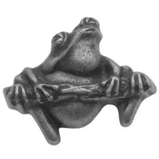Tree Frog Cabinet Knob Hickory Hardware, Silver Black Pewter Pull, PA1511-VP