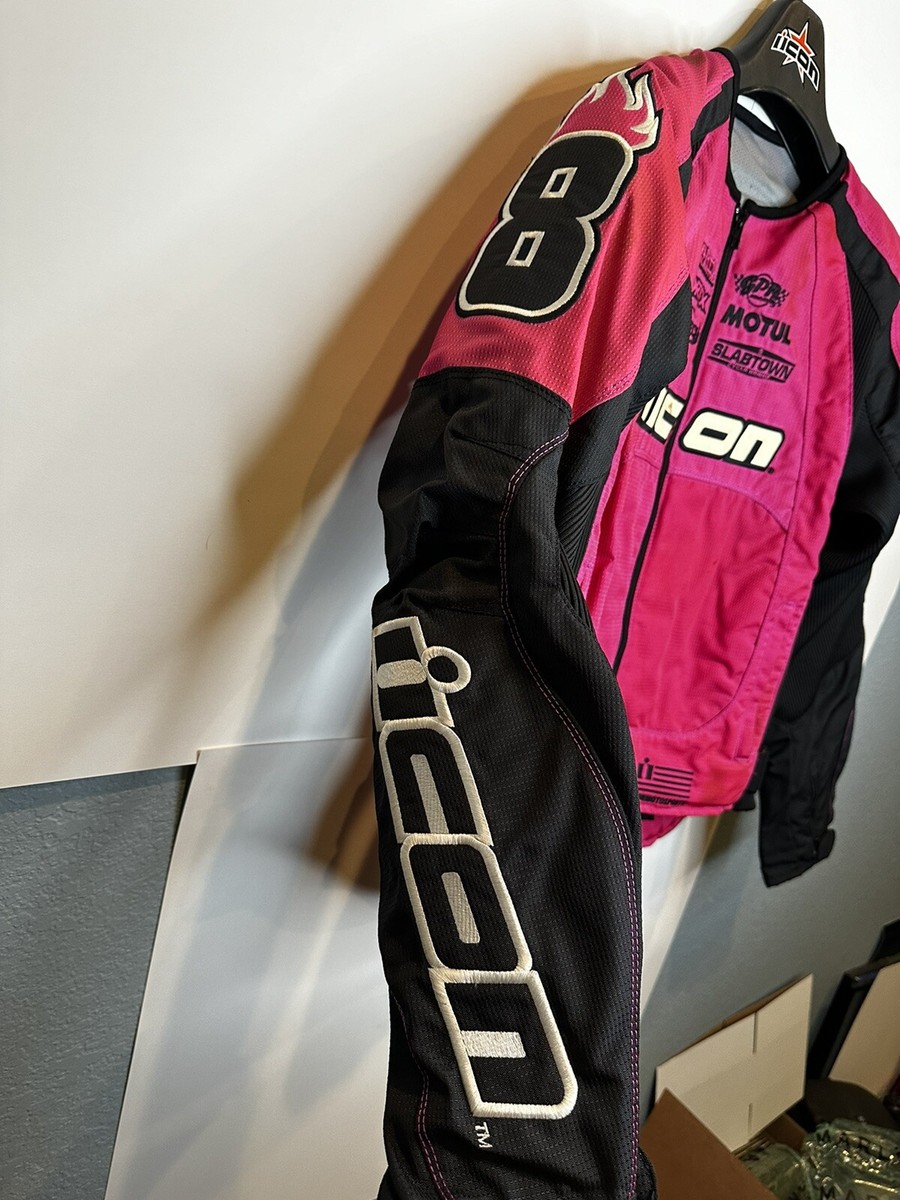 Icon Women's Motorcycle Jacket Riding Jacket Pink Stage 2 Merc