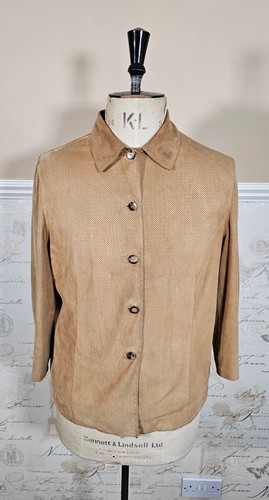 Loro Piana, Loro Piana Women's Shirt Lamb Suede Leather Brown Vintage UK 14-16 - EU 50