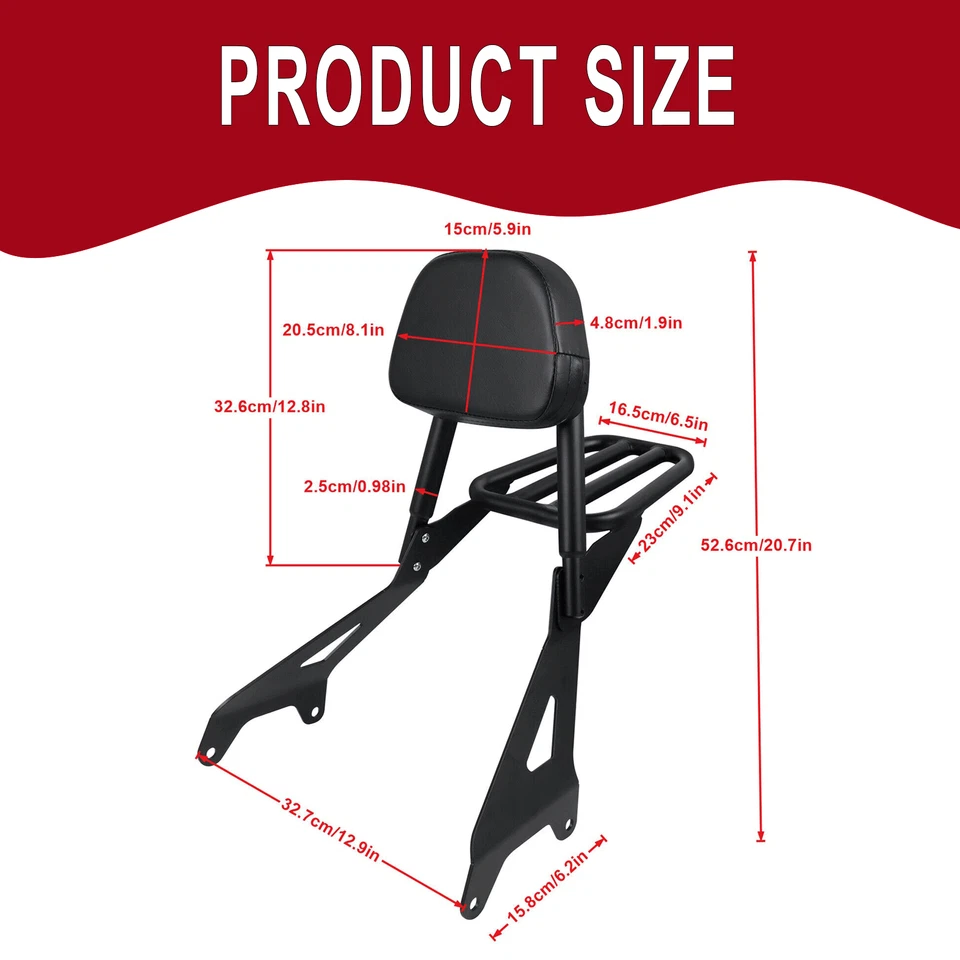 Respaldo trasero pasajero barra Sissy para Yamaha Bolt XV950 XVS950 2014-2020 R-Spec Foto 3 de 4