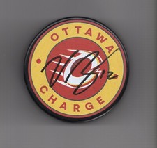 Victoria Bach signed Ottawa Charge PWHL official puck autograph PROOF