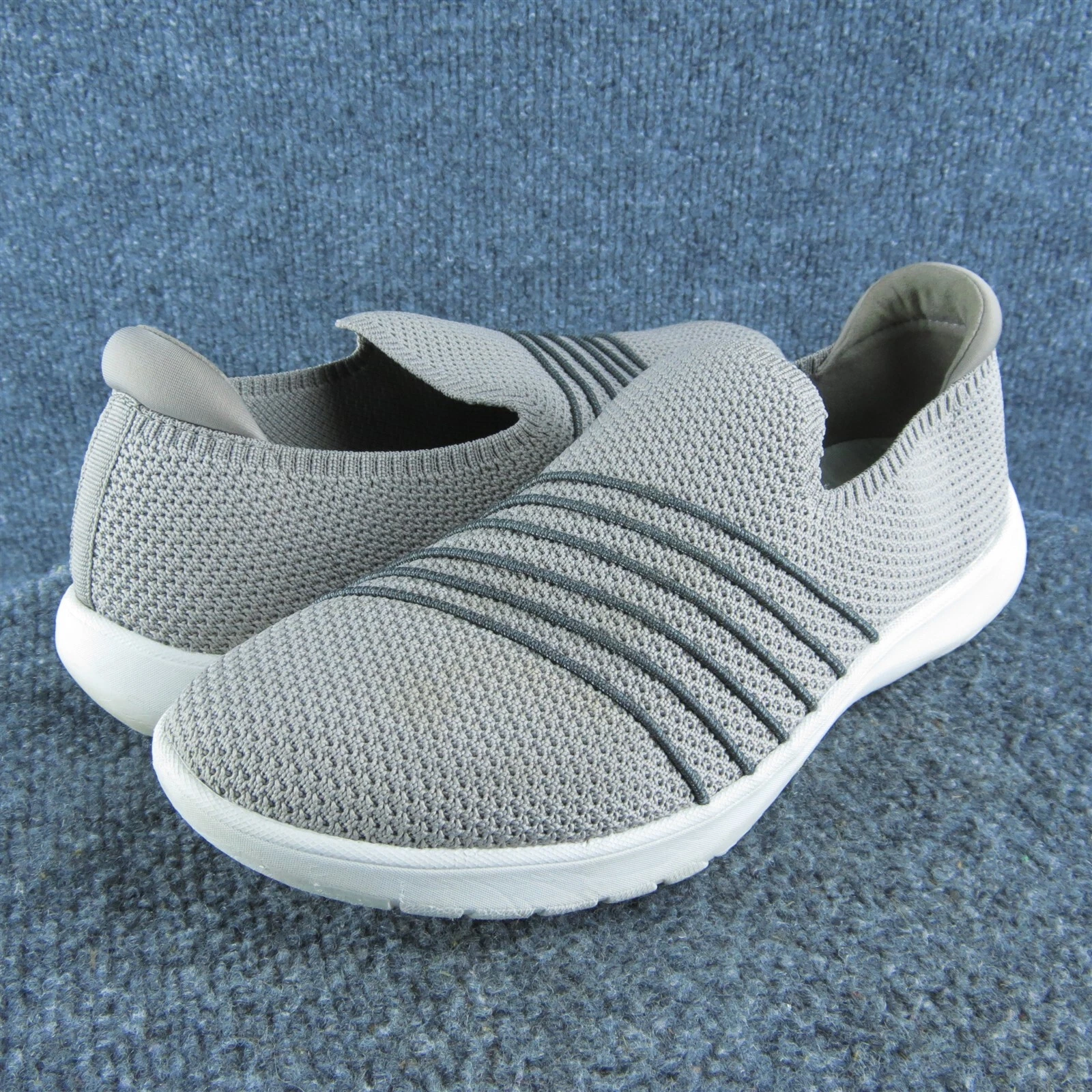 Scarpe slip on donna Clarks Adella taglia 8 5 media tessuto pietra slip on