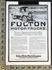 1917 FULTON MOTOR TRUCK COMPANY FARMINGDALE LONG ISLAND W.F. WHITE ART AD FC6865