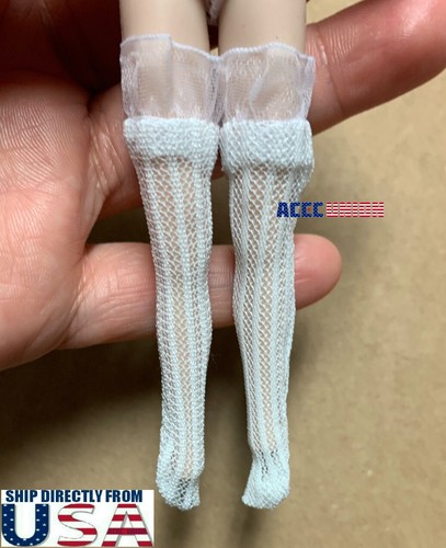 1/12 scale Stockings White For 6" TBLeague PHICEN Female T01 T03 Figure U.S.A. - Picture 1 of 3