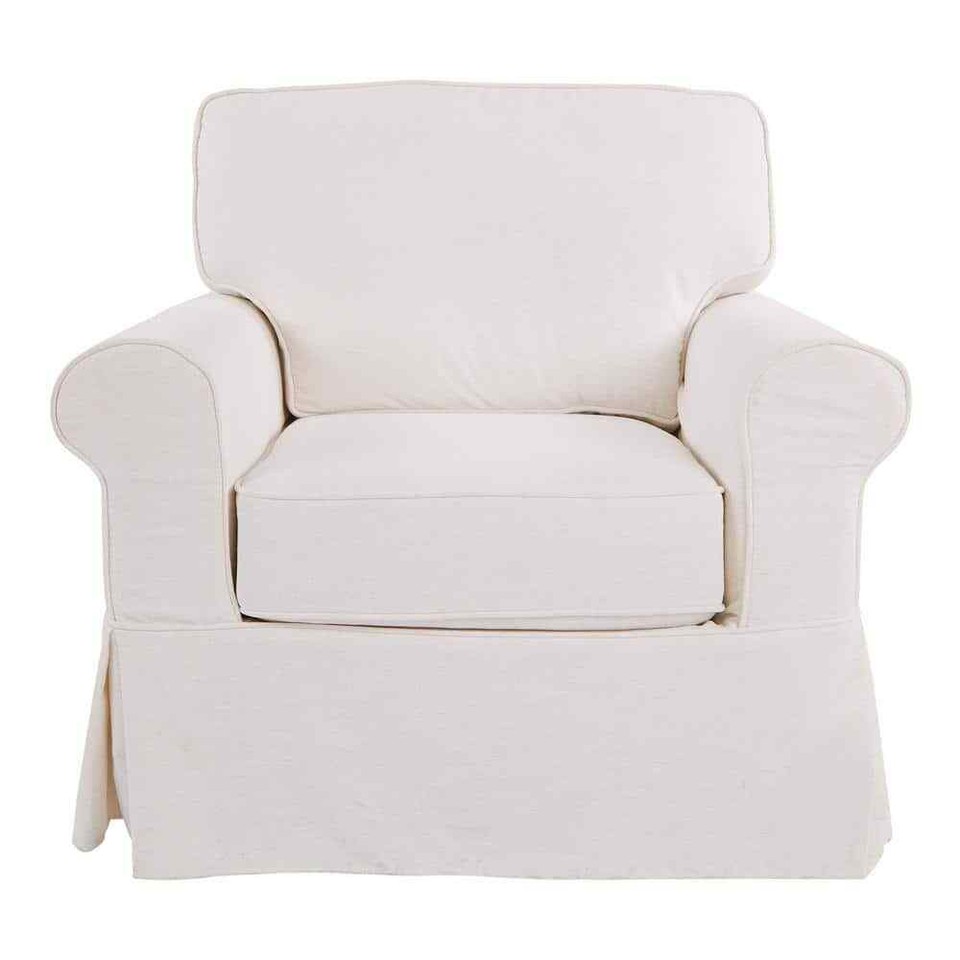 Ashton Ivory Polyester Arm Chair w/Removable Cushions (Set of 1) eBay