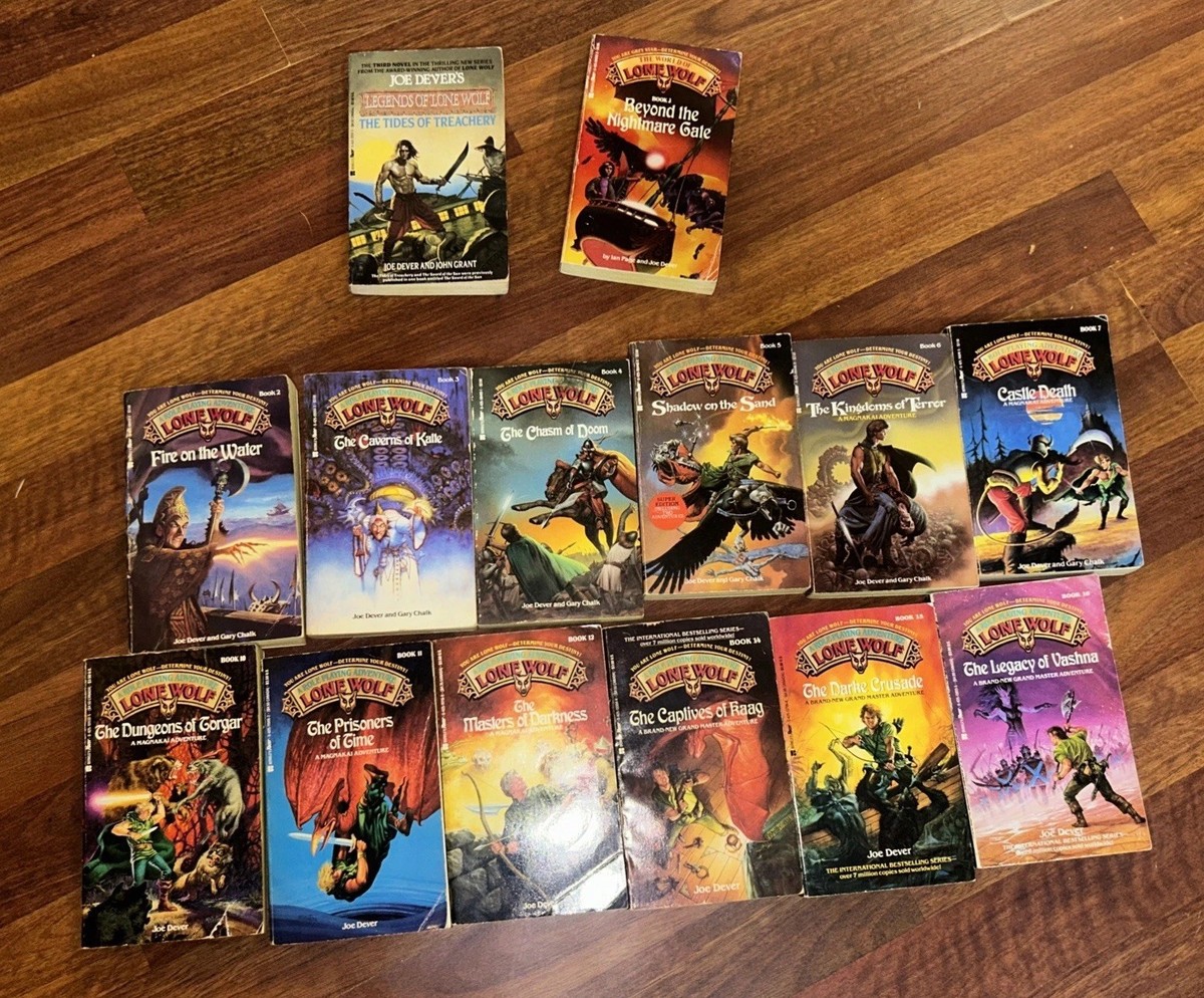 Lone Wolf LOT Joe Dever & Gary Chalk 1985 RPG Paperback 2 3 4 5 6