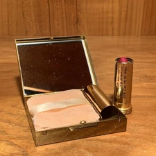 Vintage Dorothy Gray Pressed Powder & Lipstick Compact Red Trey Color
