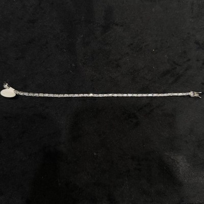 Finecraft Women's 8'' CZ Diamond Stone Tennis Bracelet - Sterling Silver