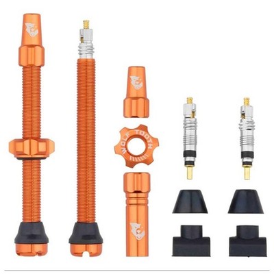 Wolf Tooth Tubeless Valve Stem Kit 60mm Orange Orange 60 mm