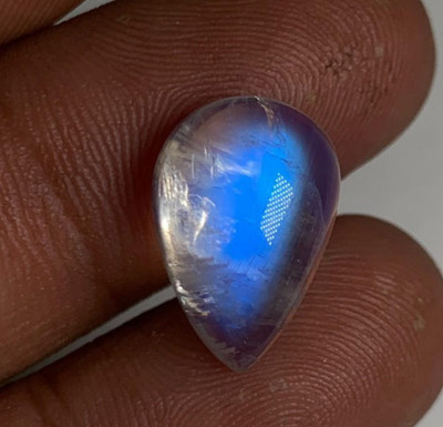 6A Top Quality Rainbow Moonstone Very Amazing Blue Falshy Fire Pear Shape 10x15M
