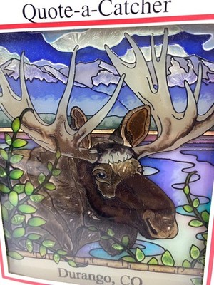 Hand Painted Beveled Glass Suncatcher Durango CO By AMIA Studios 3.75'' x 5.25''