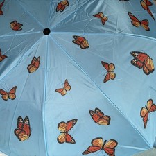 World Wildlife Foundation WWF Umbrella Butterflies 16  Automatic Foldable Blue