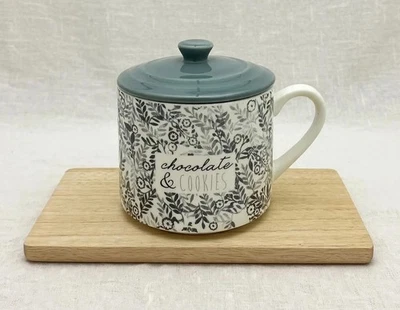 Maison du Monde tasse céramique avec couvercle gris Chocolate 8,5 x 9,5 cm env - Photo 1/4