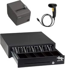 POS Hardware Bundle for SQUARE STAND - Cash Drawer, Receipt Printer, (Scanner)