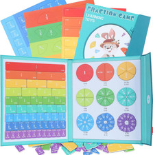 Montessori Magnetic Fraction Puzzle Book Math Manipulatives Tiles for Kids