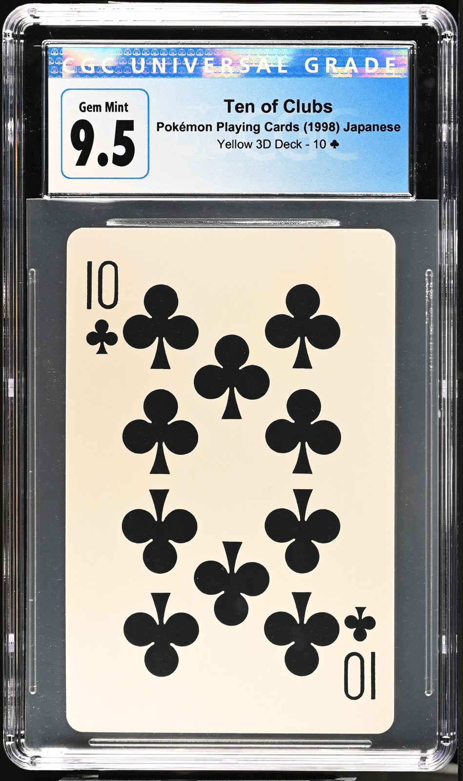 1998 Yellow 3D Deck #10� Ten of Clubs CGC 10