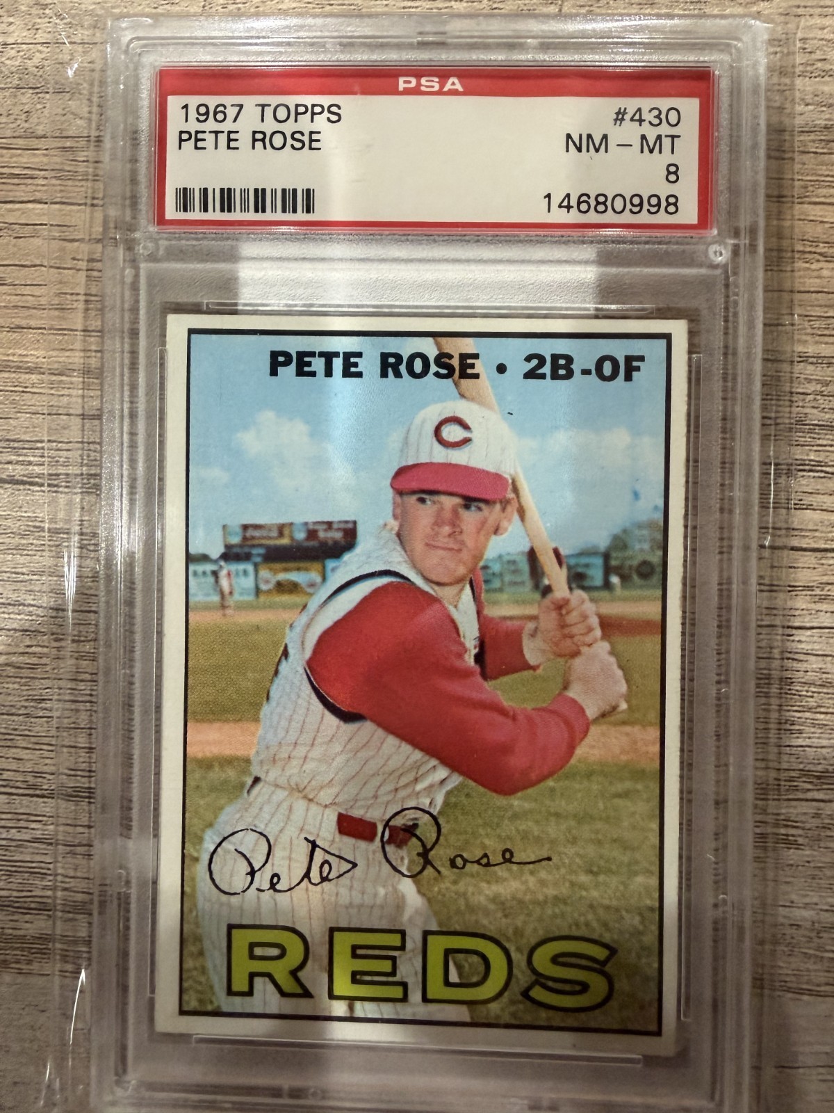 1967 Topps #430 - PETE ROSE - PSA 8 - NEAR MINT !!!