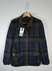 BNWT Womens Joules Fieldcoat Blue Green Plaid Country Jacket RRP £249 - UK 14