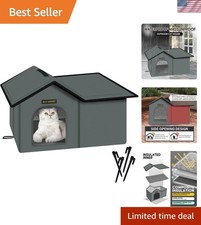 Weatherproof Insulated Cat House - Self-Warming Shelter for Outdoor Cats