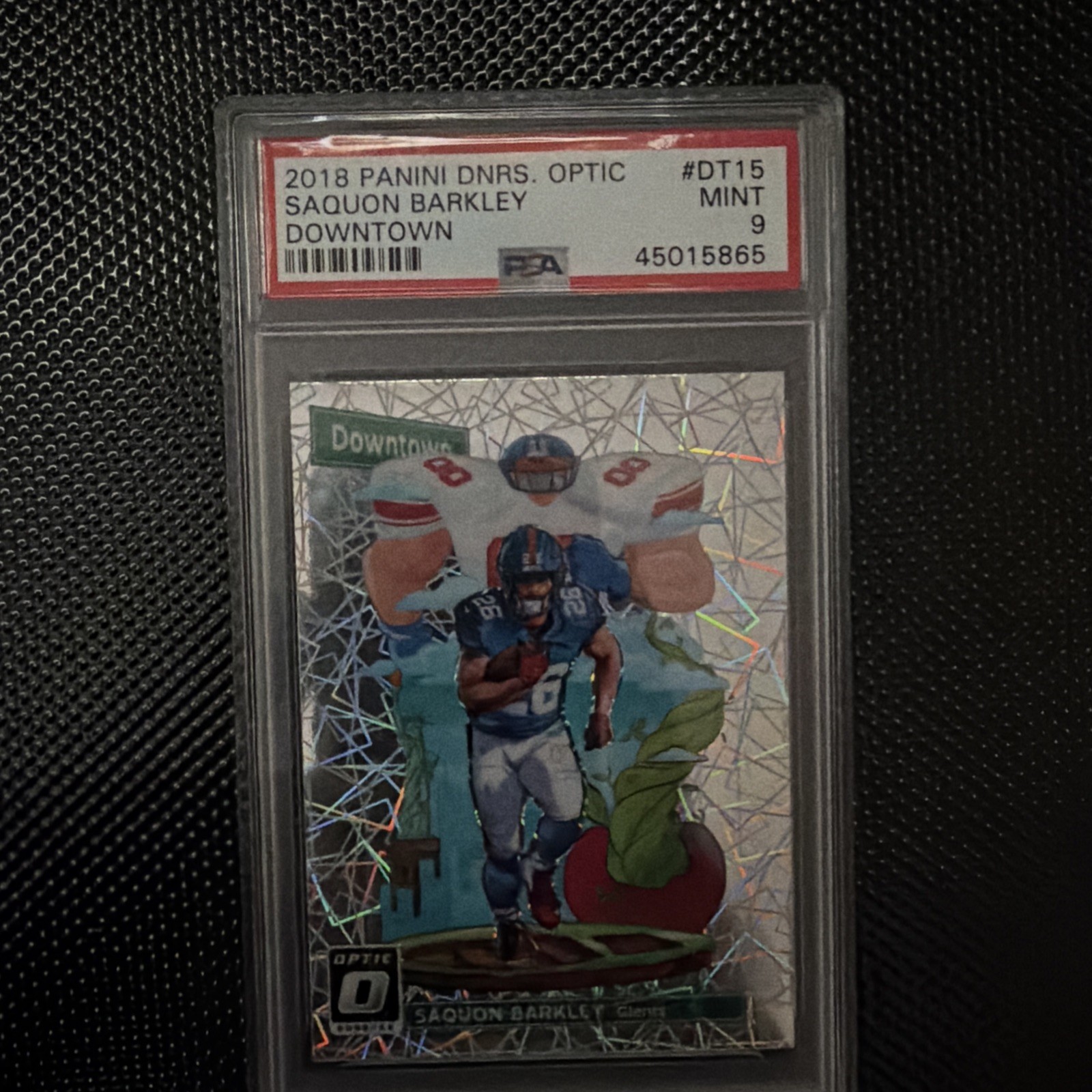 2018 Panini Donruss Optic Downtown #DT15 Saquon Barkley RC Giants PSA 9! MVP🔥